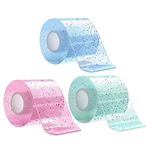 Lezevn 3 Rolls Sequined Nano Tape Double Sided Adhesive Tape Transparent Nano Tape Removable Washable Gel Tape for Kids DIY - Image 1