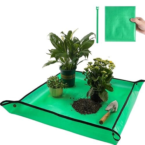 Repotting Mat for Indoor Plant Transplanting Control Mess, 26.8"X26.8" Waterproof Succulent Potting Mat Square Planting Tray Soil Change Mat Gardening Gifts for Plant Lovers - Image 1