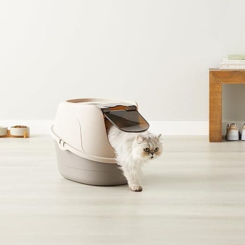 Amazon Basics No-Mess Hooded Cat Litter Box, Standard, Multicolor, 21 in x 16 in x 15 in thumbnail 8