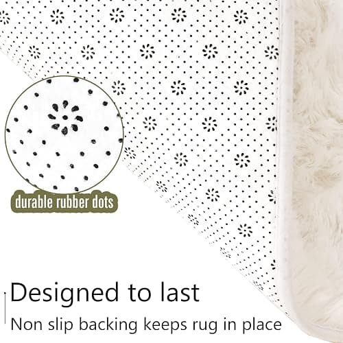LOCHAS Ultra Soft Indoor Modern Area Rugs Fluffy Living Room Carpets for Children Bedroom Home Decor Nursery Rug 5x8 Feet, Cream thumbnail 7