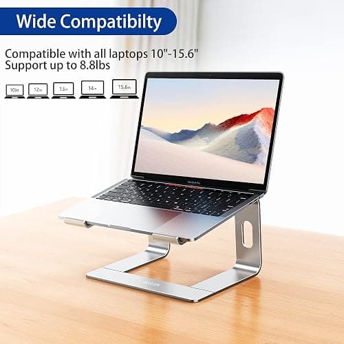 BESIGN LS03 Aluminum Laptop Stand, Ergonomic Detachable Computer Stand, Notebook Riser Compatible with Air, Pro, Dell, HP, Lenovo More 10-15.6" Laptops, Silver thumbnail 3