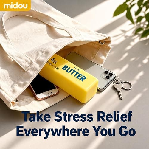 Midou Slow Rising Dumpling Squishy Butter Squeeze Toy Sensory Stress Relief Squishies Soft & Stretchy Fidget Toys for Anxiety Relief Party Favors 1Pcs with Smile Face thumbnail 5
