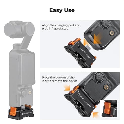K&F CONCEPT Charging Adapter Base for DJI Osmo Pocket 4/3, Desktop Type-C Charging Dock Fit Arca-Swiss Standard, with 1/4 Screw Hole/Folding Finger, Aluminum Alloy Bracket thumbnail 4