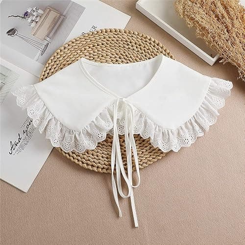 YEKEYI Detachable False Collar Embroidery Neck Ruff Mini Cape Dickey Collar for Women Girls thumbnail 5