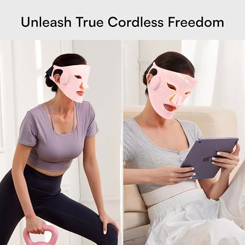 INIA Red Light Therapy Mask for Face, Glow Wireless LED Face Mask Light Therapy with Near-Infrared Red Light (NIR), Rechargeable and Ergonomic Design for Home & Travel thumbnail 6