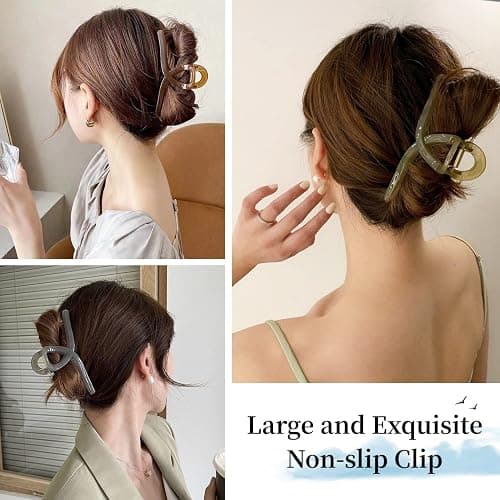 Big Hair Claw Clips for Women - 5.1 Jelly Clips, Larger Size for Long, Thick Hair, 4 Pcs thumbnail 3