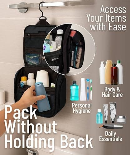 DD D&D Wanderlust D&D Hanging Travel Toiletry Bag for Men and Women – Cosmetics, Makeup and Toiletries Organizer Kit with 10 Compartments thumbnail 5