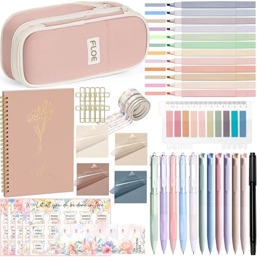 Bible Study Supplies Journaling Kit for Women, Christmas Christian Gifts for Women, Bible Study Tools with Pastel Highlighters and Pens No Bleed, Pencil Case Notebook Annotation Kit Accessories Set - Image 1