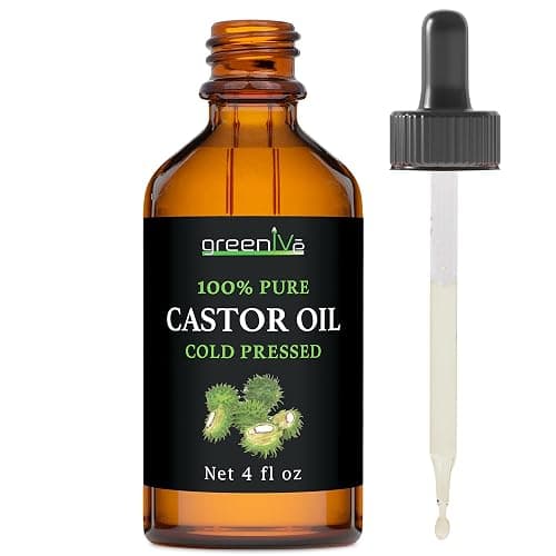 GreenIVe Castor Oil Organically Grown 100% Pure 4 fl oz Bottle Cold Pressed, Hexane Free, Eyelash and Eyebrow Growth Serum, Skin Moisturizer Detox and Wraps - 4 Fl Oz (Pack of 1) thumbnail 2
