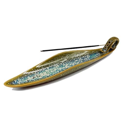 9" Length Incense Stick Holder with 3 Holes, White Porcelain Incense Tray Ash Cather for Spa, Meditation Room, Yoga, Home, Office (Ash Blue Violet) - Image 1