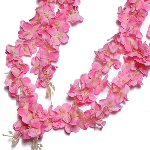 sheH 12pcs Artificial Fake Wisteria Vine Garland-GreenDec 3.6Ft/Piece Silk Wisteria Vine Ratta Hanging Flower for Home Garden Wedding Decor (Pink) thumbnail 7