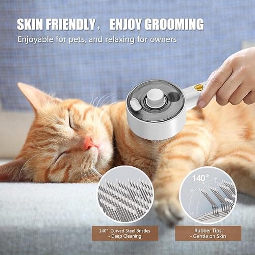 Cloud Care Cat Brush for Indoor Cat Steam Brush for Shedding Spritz Defur Comb for Cats Dogs Steam Brushes for Long Short Hair Cats Dogs Pet Steam Brushes for Massage Grooming Self-Cleaning thumbnail 3