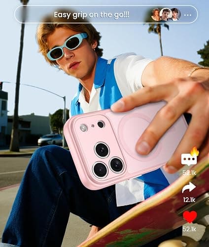 FNTCASE for iPhone 17 Pro Max Case: [Compatible with Magsafe] Translucent Matte Cases with [Full Camera Protection] [Screen Protector] Military Grade Shockproof Protective Phone Cover - Light Pink thumbnail 8
