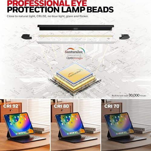 Honeywell Wide-Coverage LED Desk Lamp with Clamp, High-Efficiency 22W Eye-Caring Task Light with 4 Color Modes, Stepless Dimming & Adjustable Arm for Home Office and Multi-Monitor Desks, HJ3 thumbnail 3