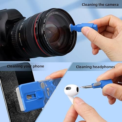 Ordilend Keyboard Cleaning Kit Laptop Cleaner, All-in-One Computer Camera Cleaning Kits Brush Tool, Multi-Function PC Electronic Cleaner for iPad iPhone Pro Earbuds Camera Monitor with Patent, SkyBlue thumbnail 4