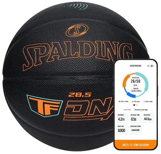 Spalding TF DNA Smart Basketball + 1 Yr App Subscription Bundle I iOS Compatible Only I All Surface Material - Image 1