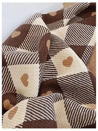 Floerns Women's Heart Print Plaid Fringe Trim Scarf Fall Casual Tassel Cute Scarves thumbnail 3