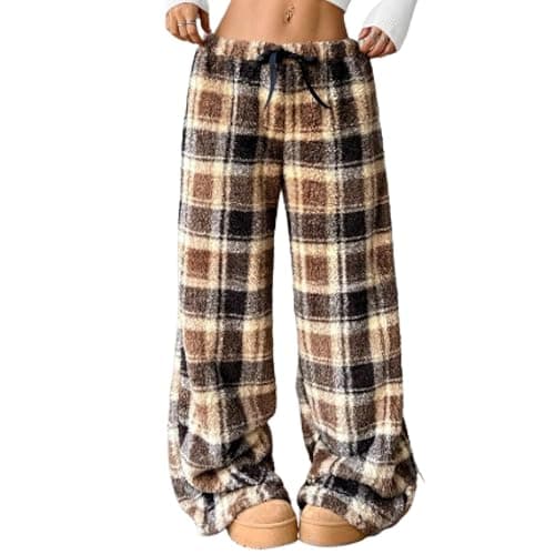 Leopard Pants Women Therian Fuzzy Pajama Pants Y2k Cheetah Pants Grunge High Waisted Fluffy Pants - Image 1