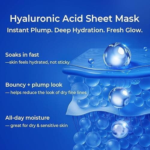 PROF.LING Real Deep Hyaluronic Acid Face Mask, Deep Hydrating & Moisturizing Sheet Mask for Dry, Dehydrated & Sensitive Skin, Intensive Moisture Care, Korean Skincare, 28g x 5 ea thumbnail 3