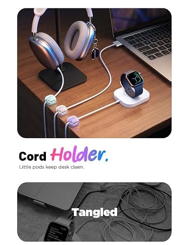 8 Pack Cable Clips, Cord Organizer [1s Lock] Cute Spring Cord Holder for Nightstand Desk Car, Girls College Dorm Room Essentials, Home Office Desk Accessories for Women Cubicle Decor, School Supplies thumbnail 2