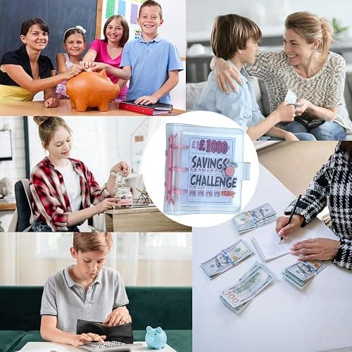 TAIAYERU Money Saving Wallet, £1000 Savings Challenge Binder UK with 25 Cash Envelopes, Funny Cash Saving Binder, Easy Way to Manage Monthly Budget-Pink thumbnail 5