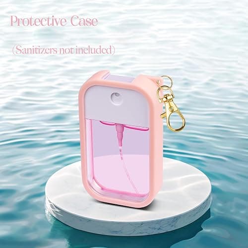COCGVEL Silicone Case Compatible with Touchland Hand Sanitizer Spray, Protective Case with Keychain for Power Mist and Glow Mist 1 fl oz, Hand Sanitizer Spray Accessory (Pink, 1 Pack) thumbnail 4