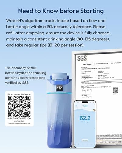 WATERH BOOST Kids Smart Water Bottle with Reminder & Tracker, 16oz | BPA-Free, Vacuum Insulated Stainless Steel, 24H Cold & 12H Hot, DIY Fridge Magnets, Rubber Base, Ideal for Travel & Camping thumbnail 7