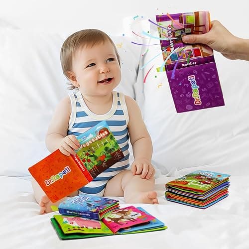 Dr.Rapeti Soft Cloth Books Baby Books Bath Books 6-Pack for Baby Infant Toddler Kids Crinkle Squeaky Washable Chewable Non-Toxic Early Educational Giftable thumbnail 7