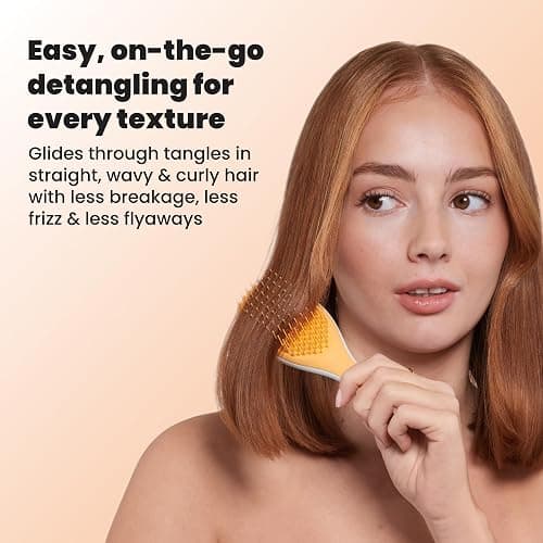 Tangle Teezer Ultimate Detangler Brush, Eliminates Knots & Reduces Breakage, Travel-Size Mini Hair Brush for Straight to Wavy Hair Types, Ice Blue & Sweet Orange thumbnail 7