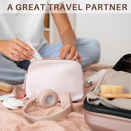 RHOS Folding Brush with Mirror for Women, Girls - Mini Hair Brush for Purse, Small Pocket Brush with Soft Nylon Bristles and Mirror for Travel (Beige) thumbnail 2