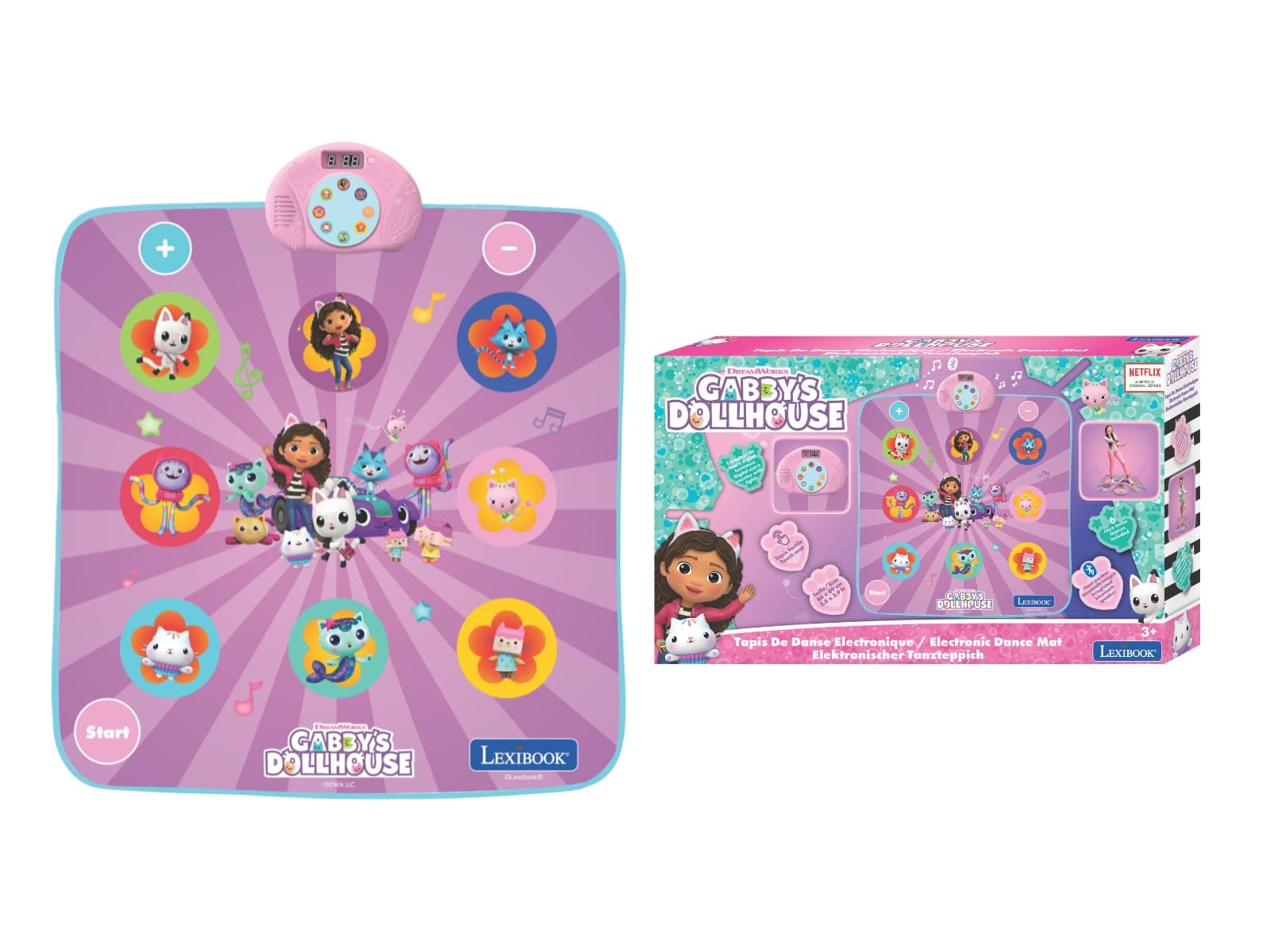Lexibook, Gabby's Dollhouse, Electronic Dance Floor Mat, Illuminated Keys, Built-in Speaker, Purple, DM10GDH - Image 1
