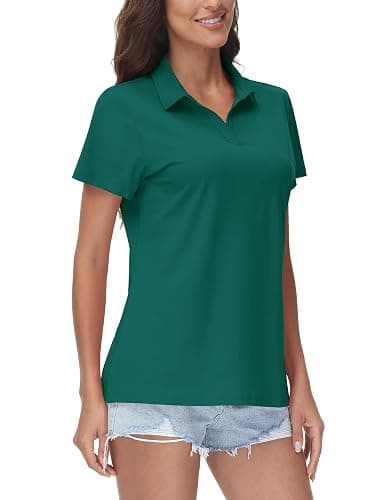 TACVASEN Women's V-Neck Polo Shirts UPF 50+ Short Sleeve Sun Protection Quick Dry Golf Polos Collared Shirt thumbnail 8