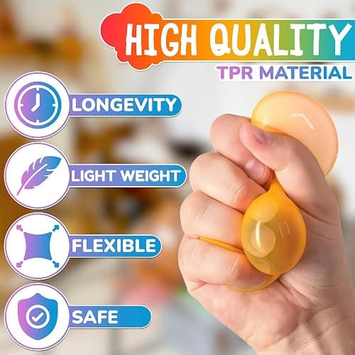 8-Pack Glow in the Dark Sticky Balls for Ceiling, 2 in, Soft TPR | Squishy Sticky Balls for Kids and Adults; Self-Adhesive, Sensory, Reusable; Neon Halloween Party Favors & Glow Toys for Kids thumbnail 3