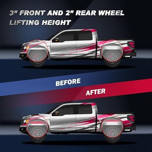 Leveling Lift Kit for 2003-2024 Toyota 4Runner, 2007-2015 FJ Cruiser 2WD 4WD, 3" Front 2" Rear Full Leveling Spring Spacer Lift Kits with Differential Kit thumbnail 3