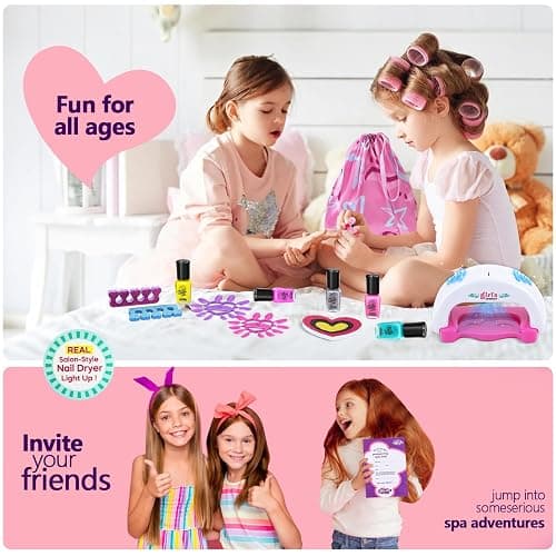 Kids Spa Kit for Girls Toy - Nail Polish Set for Girls Gifts 7-12 - Foot Spa Day Girl for Manicures Pedicure - Nail Art Salon Kit Christmas Birthday Gift for 6 7 8 9 10-12 Years Old (Kids Edition) - Kids Edition thumbnail 6