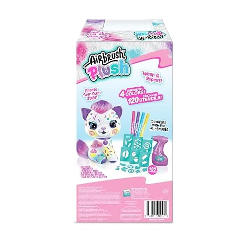 Canal Toys Personalize Airbrush Plush Large Kitty! Decorate, wash, Repeat! Customize Your own Spray Art Plush with Markers, Battery Powered Airbrush and 100+ Stencils. Ages 6+ thumbnail 4