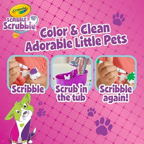 Crayola Scribble Scrubbies Tub Set (4 Pets), Holiday for Kids, Washable Pet Care Toy, Coloring Animal Craft, Stocking Stuffer Toys for Girls & Boys, 3+ thumbnail 8