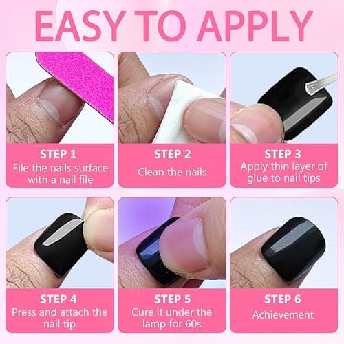 EternalClassic White Press on Nails Short Fake Nails, 240PCS Square Press ons Acrylic Nail Press ons with Adhesive Taps Stick on Nails for Women thumbnail 6