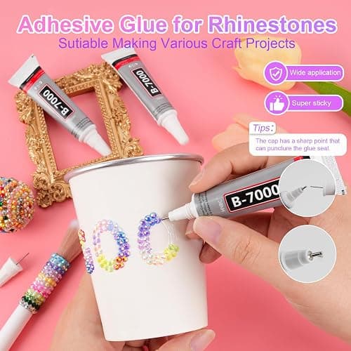 Canvalite 40000Pcs 40 Colors Jelly Rhinestones for Bedazzling, 3mm Multicolor Resin Flatback Gems for Diamond Art, Bedazzler Kit with 3Pcs 10ml B7000 Jewelry Glue for Crafting Book Shoes Nail Art thumbnail 3