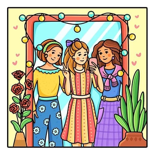 Bestie Moments: Coloring Book for Adults and Teens Featuring Cute & Girly Scenes for Relaxation (The Cozy Girl Series) thumbnail 6