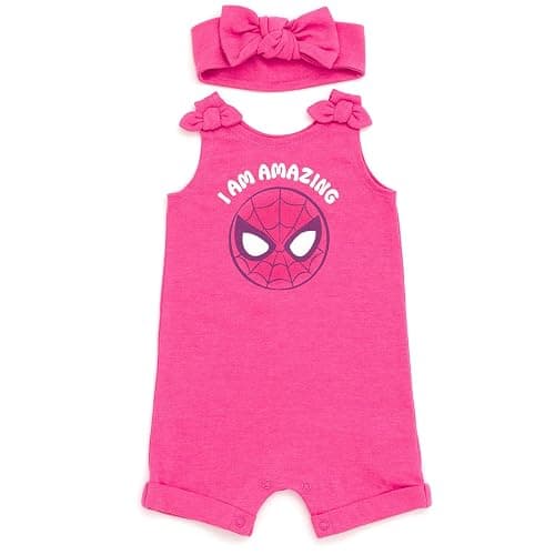 Marvel Avengers Spider-Man French Terry Romper and Headband Newborn to Toddler - Image 1