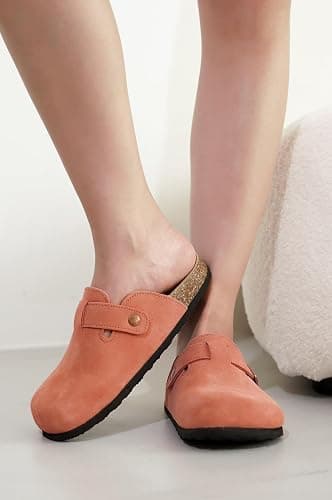 Project Cloud Genuine Leather Footbed Clogs for Women - Memory Foam Arch Support Slippers for Women - Trendy Slip-ons Women's Mules & Clogs Sandals (Benton) thumbnail 2