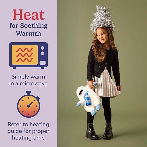 warmies Microwavable & Weighted Stuffed Animals, Bumble with Scarf - Heated Stuffed Animal Plushie for Warmth & Comfort - Christmas Winter Soft Plush Toys for Children (Boys, Girls, Babies & Toddlers) thumbnail 4