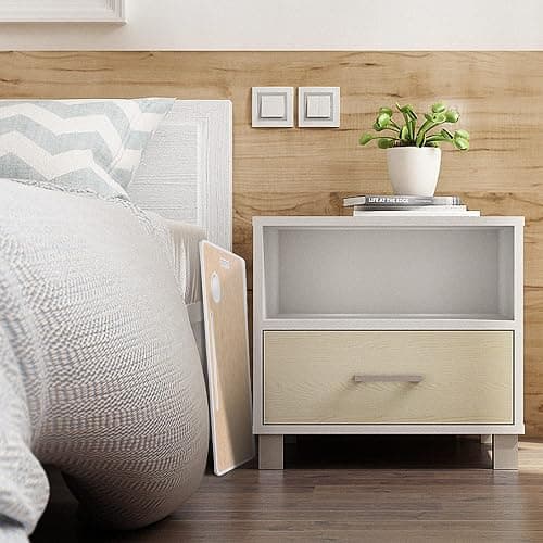 Amaredom Laptop Bed Desk Tray Bed Table, Foldable Portable Lap Desk Notebook Stand Reading Holder with Storage Drawer and Cup Holder for Eating Breakfast on Bed/Couch/Sofa-White Oak thumbnail 2