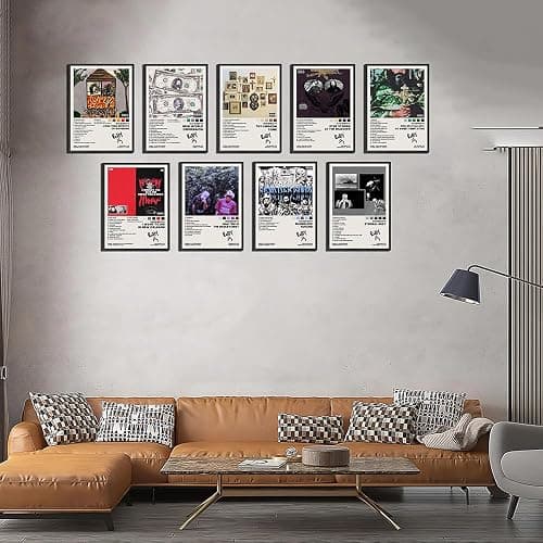 Uicideboys Poster 9-Piece Set Eternal Grey，New World Depression， Sing Me a Lullaby, My Sweet Temptation， Stop Staring At the Shadows ， Thy Kingdom Come Poster Canvas Album Unframed Set - 8x12IN thumbnail 5