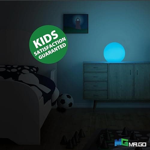 Mr.Go 6-inch RGB Color-Changing LED Globe Orb Light w/Remote, Mood Lamp Kids Night Light, 16 Dimmable Colors & 4 Modes, Battery & AC Adapter Power, Home Bedroom Patio Pool Decorative Lighting thumbnail 5