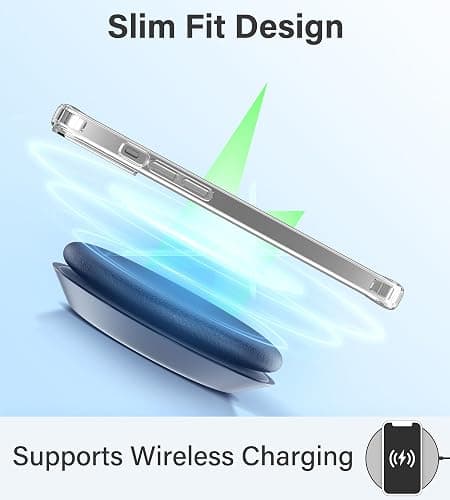 Vakoo Case for iPhone 13 Pro Max | Clear Anti-Yellowing, Hard Back, Military-Grade Drop Protection, Supports Wireless Charging - Transparent thumbnail 6