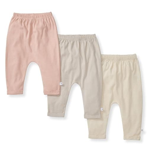 Burt's Bees Baby Unisex Knit Jogger Pants, 3-Pack Baby Sweatpants, 100% Organic Cotton Infant Bottoms - Image 1
