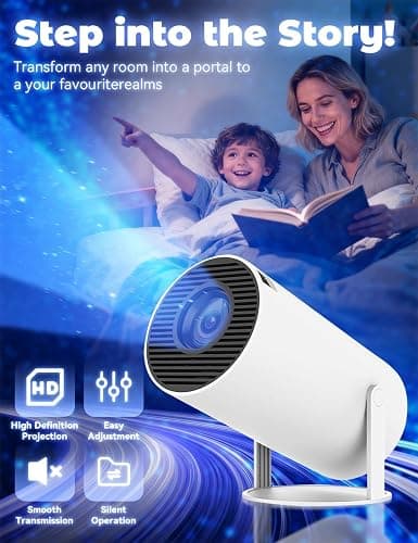 Fake Window Projector for Reading, 4k Window Scene Pre-Installed App for Instant Fantasy Ambience Scenes, 210° Rotation & Built-In Speaker , ±15° Auto Correction, 100" Screen from 2m thumbnail 2