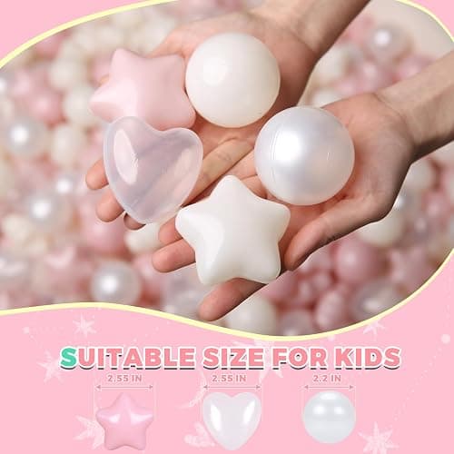 TRENDPLAY Ball Pit Balls Star and Heart Shapes for Toddlers - 50 100 200 500 Count Plastic Balls for Ball Pit Fun and Play thumbnail 3